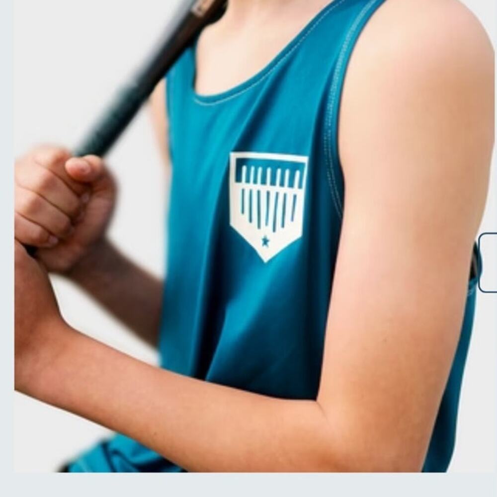 Plate Crate boys' Youth Large blue/green tank
